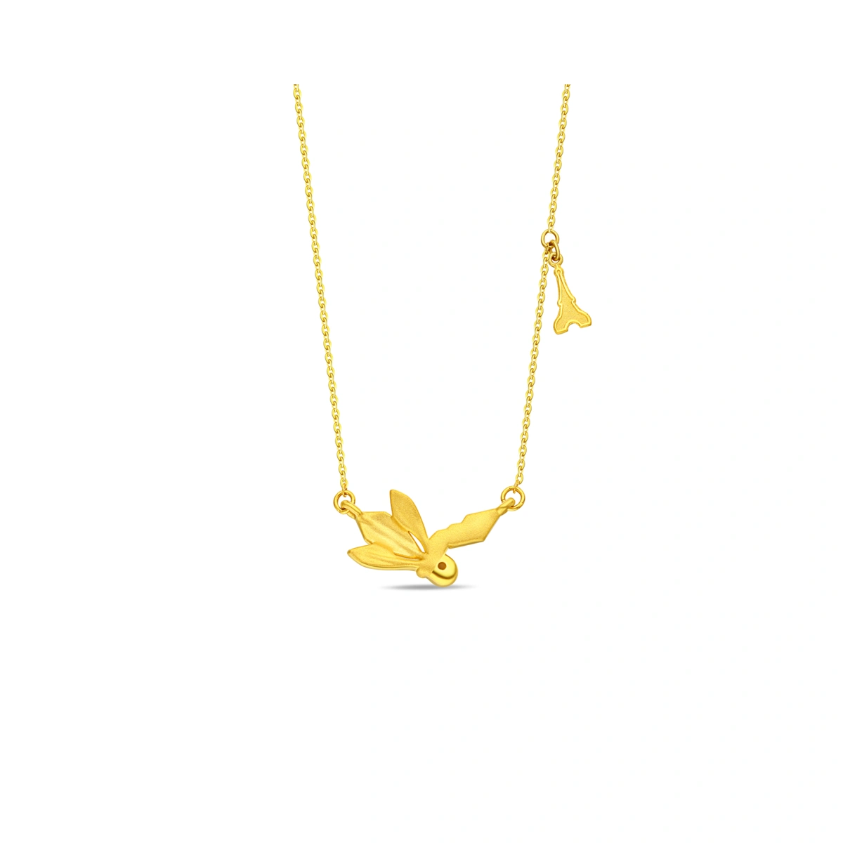 Shuttlecock Eiffel Tower 999 Gold necklace