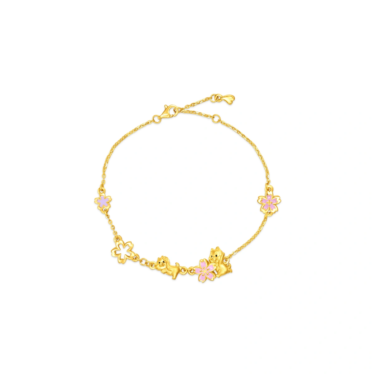 Cherry Blossoms Collection - Chip & Dale 999 Gold bracelet