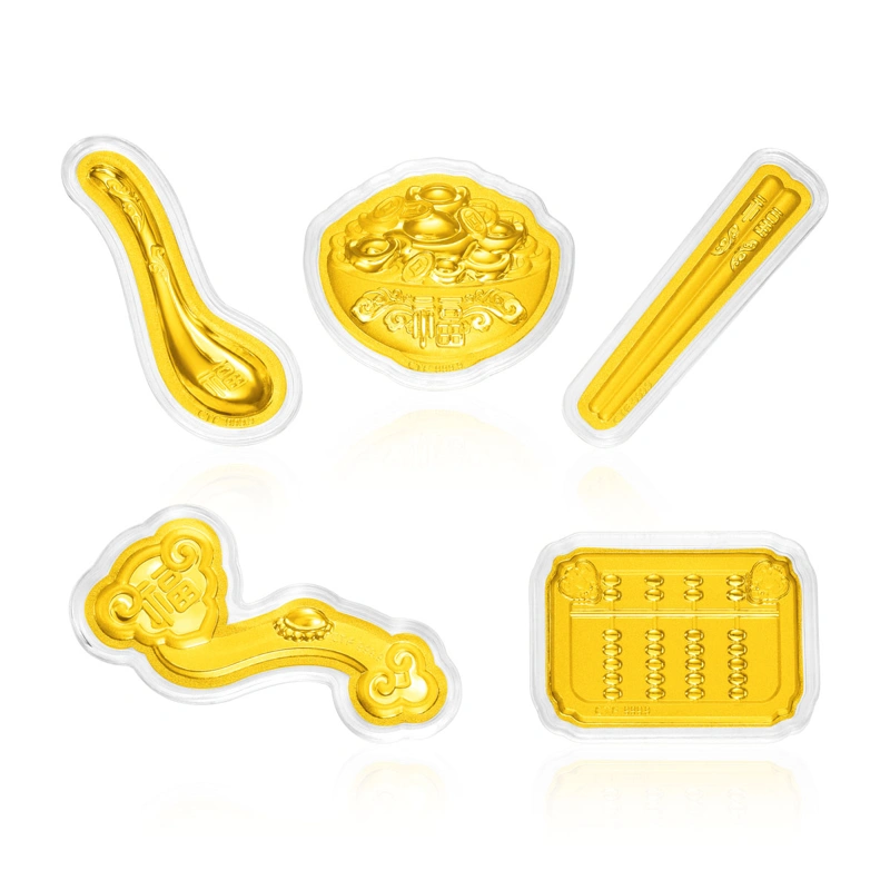 豐衣足食如意算盤999.9黃金工藝精品擺件