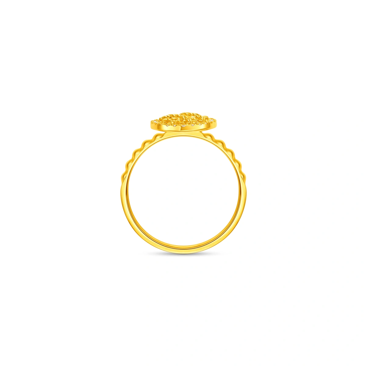 Heart Shaped 999 Gold Diamond ring