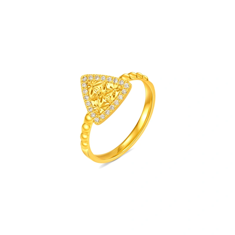 Triangle 999 Gold Diamond ring