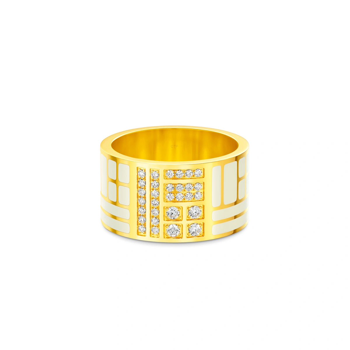 福字999足金鑲天然鑽石戒指