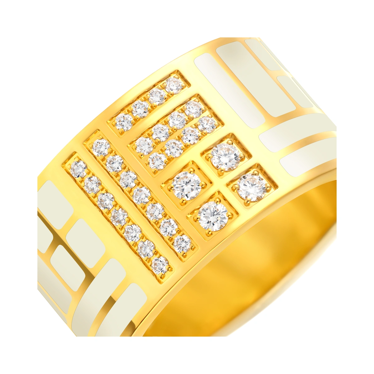 福字999足金鑲天然鑽石戒指