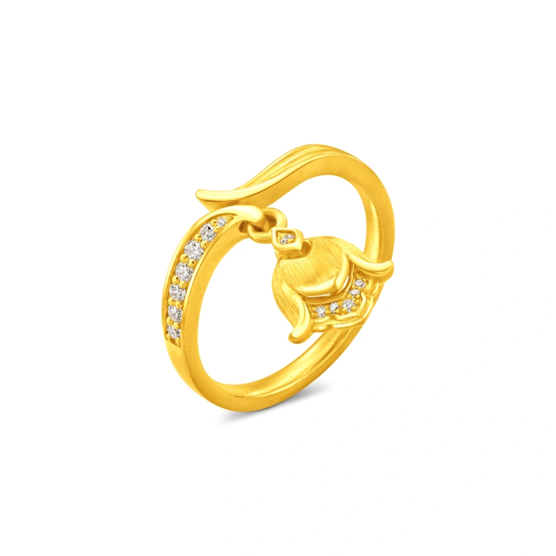 999足金鑲天然鑽石戒指