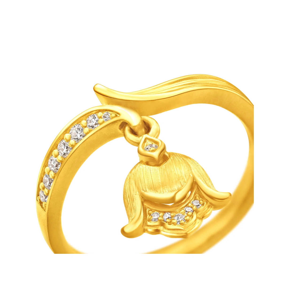 999足金鑲天然鑽石戒指