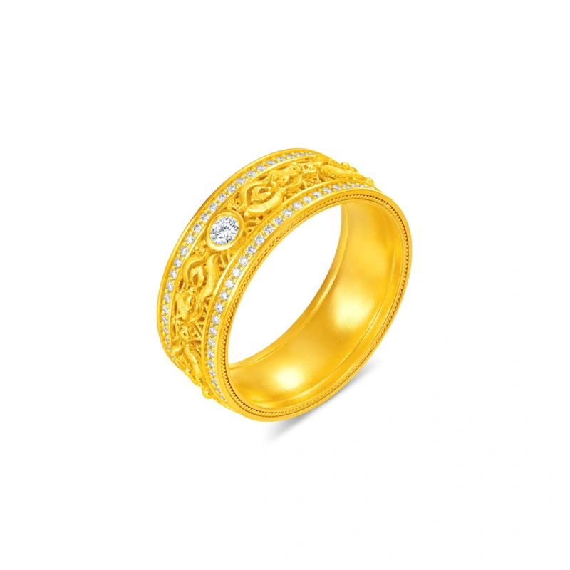 999 Gold Diamond ring