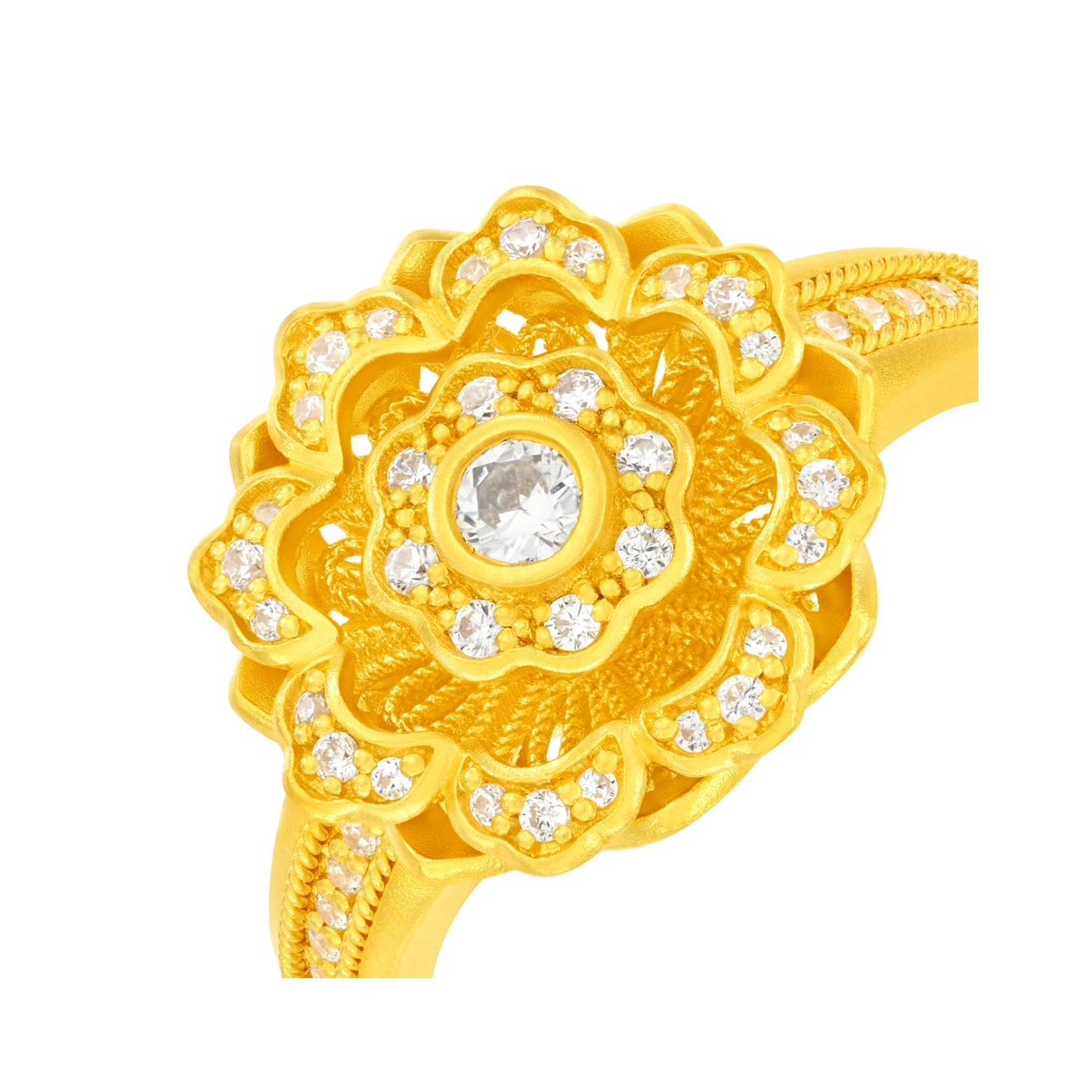 999足金鑲天然鑽石戒指