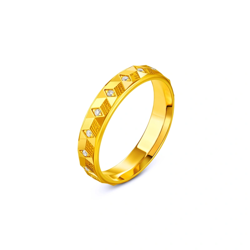 999 Gold Diamond ring