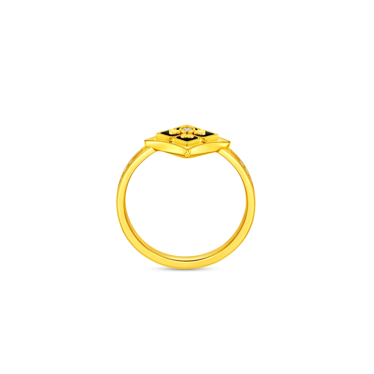 999足金鑲天然鑽石戒指