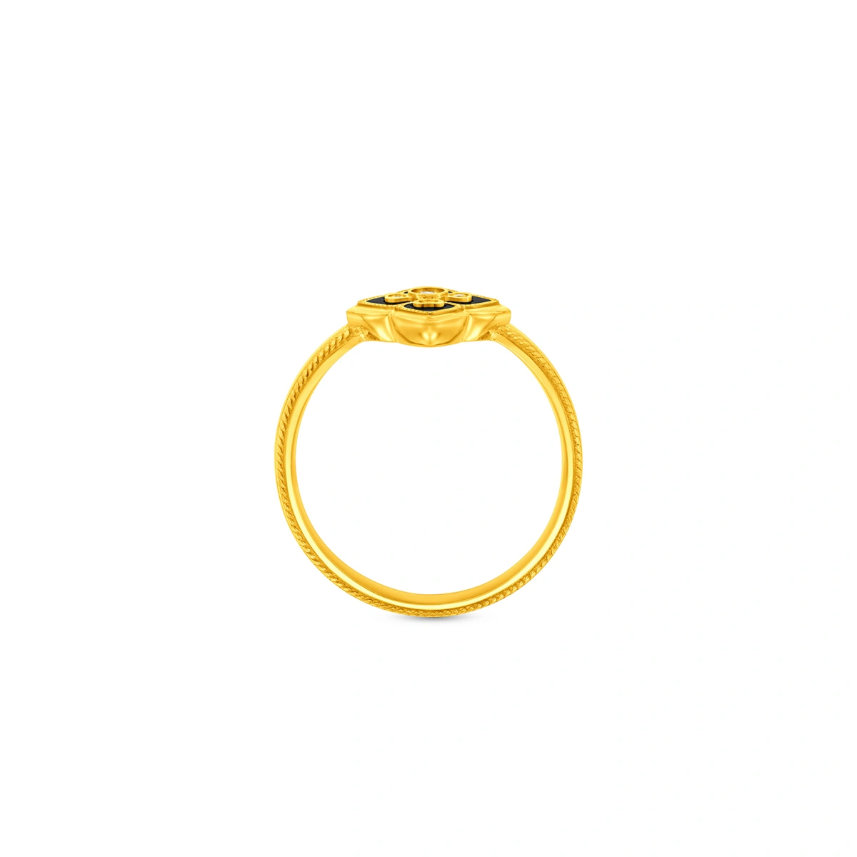 999足金鑲天然鑽石戒指