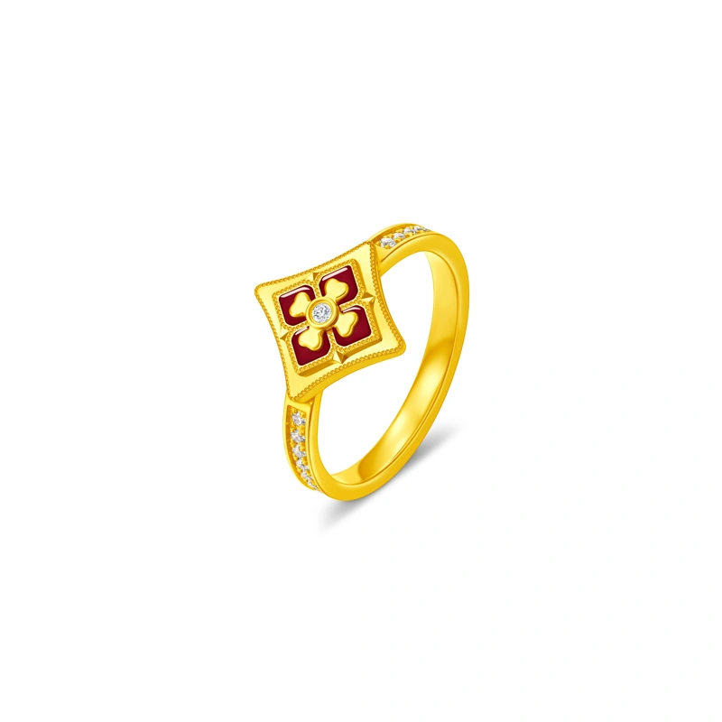 999 Gold Diamond ring