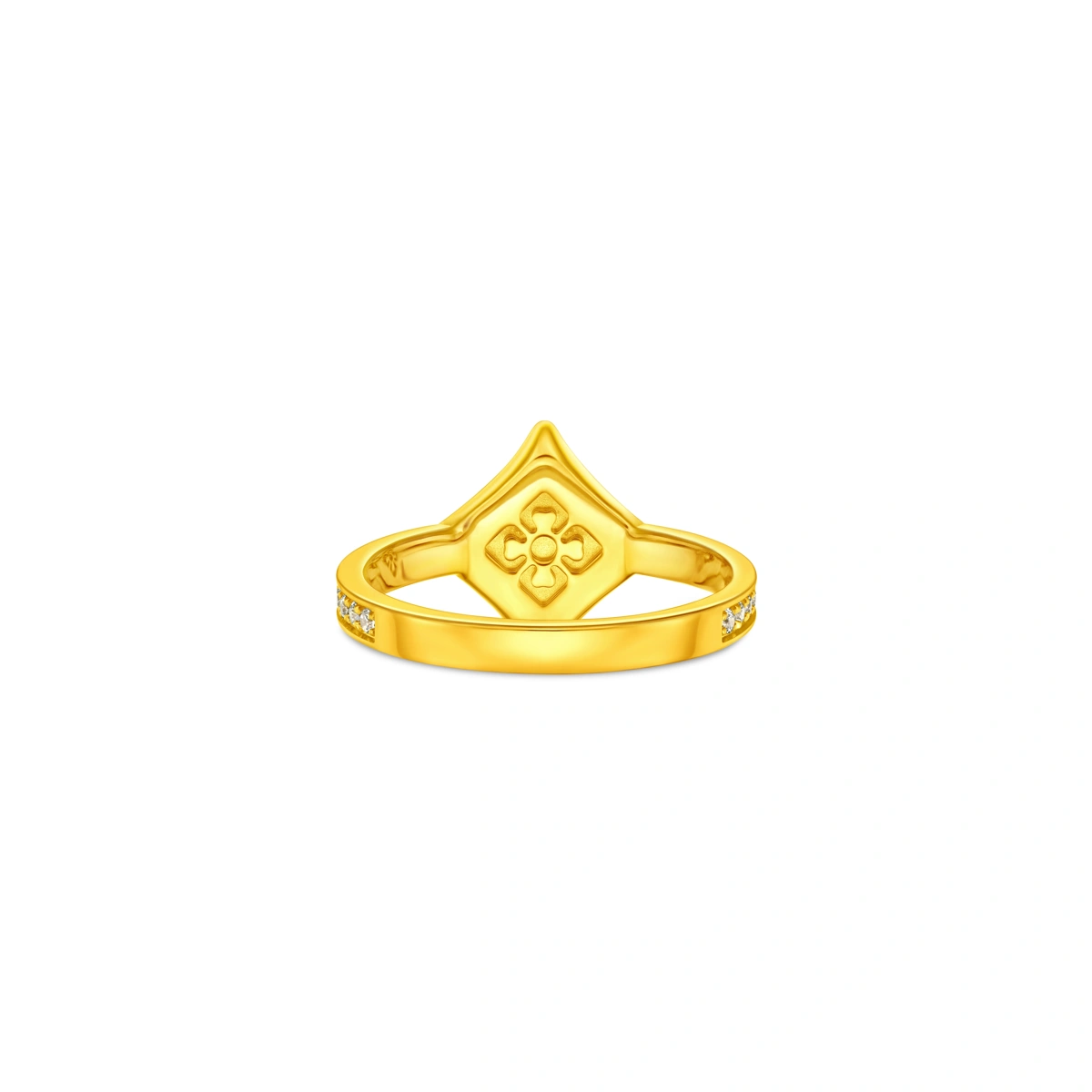 999足金鑲天然鑽石戒指