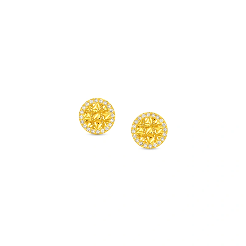 999 Gold Diamond earrings