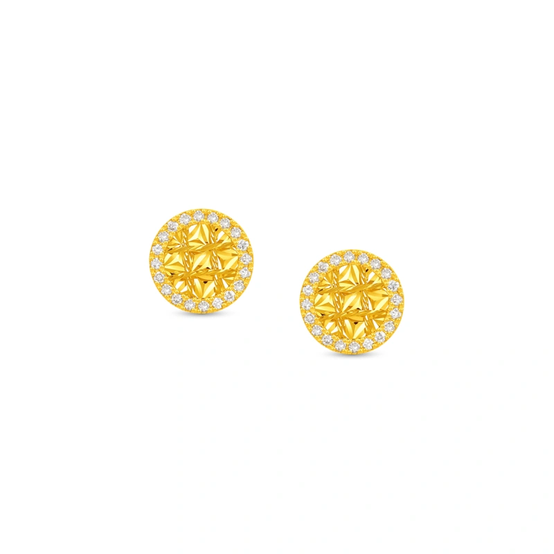 999 Gold Diamond earrings