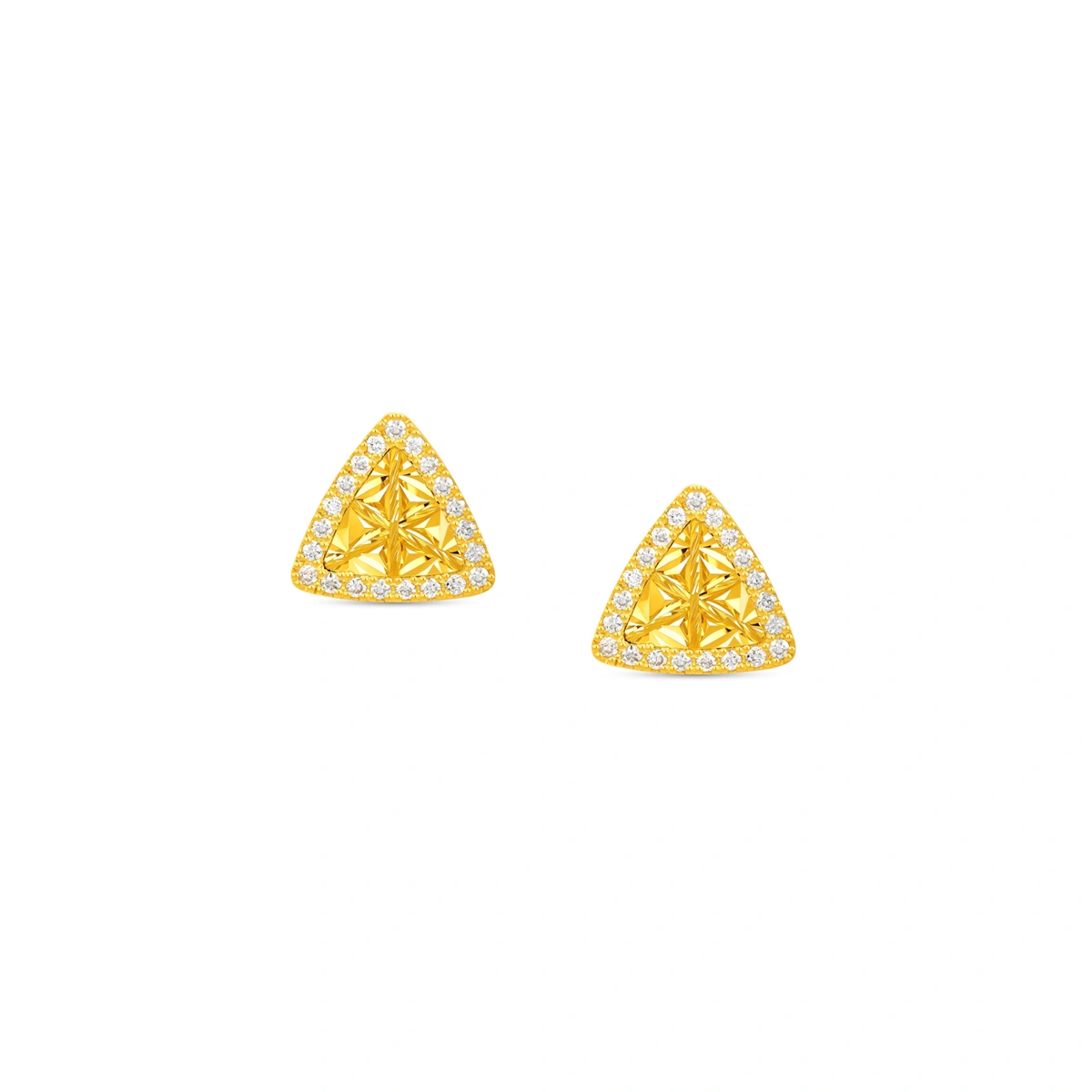 Triangle 999 Gold Diamond earrings