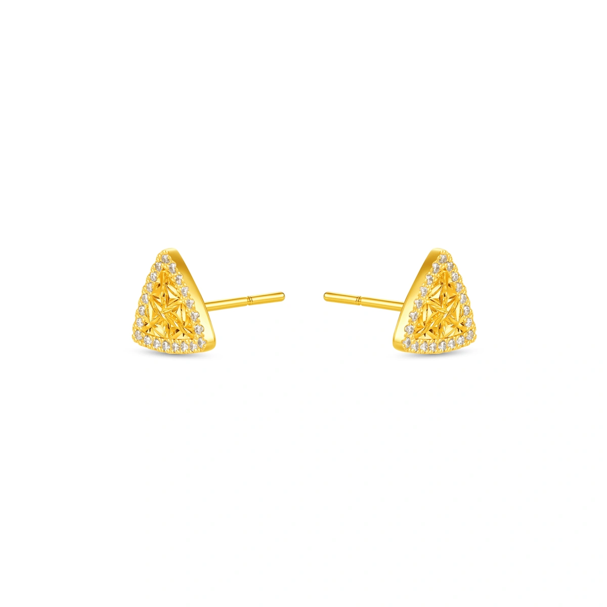 Triangle 999 Gold Diamond earrings