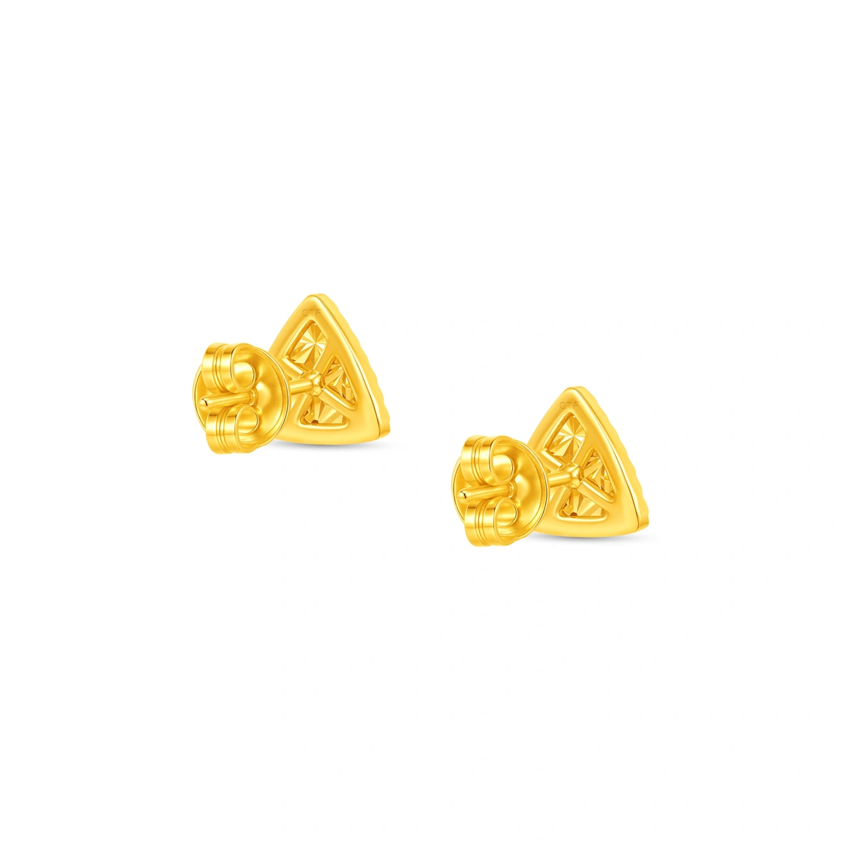 Triangle 999 Gold Diamond earrings