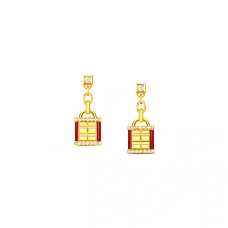 999 Gold Diamond earrings
