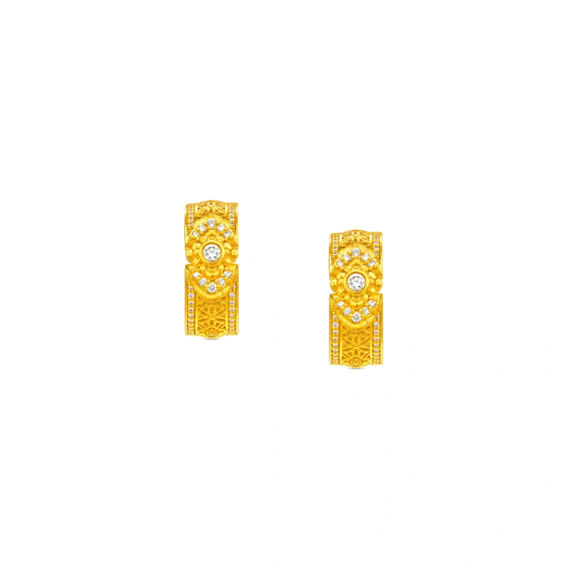 999 Gold Diamond earrings