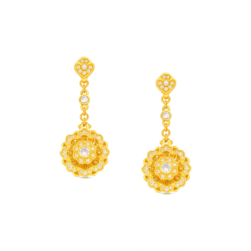 999 Gold Diamond earrings