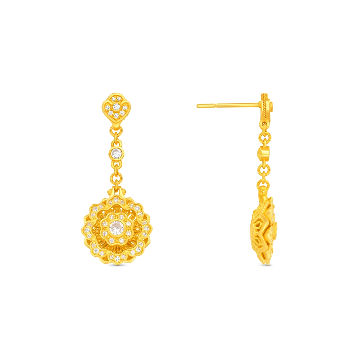 999 Gold Diamond earrings