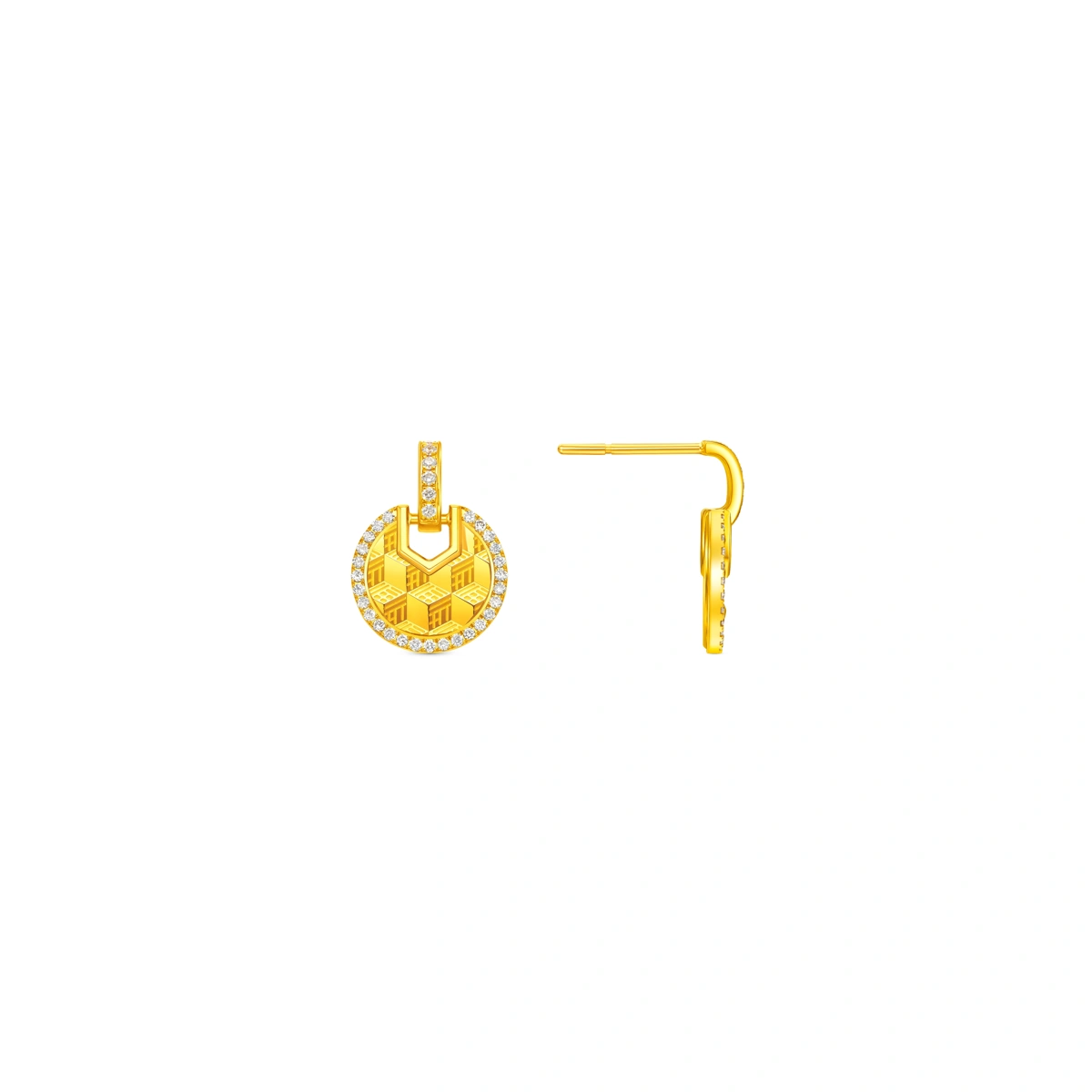 999 Gold Diamond earrings
