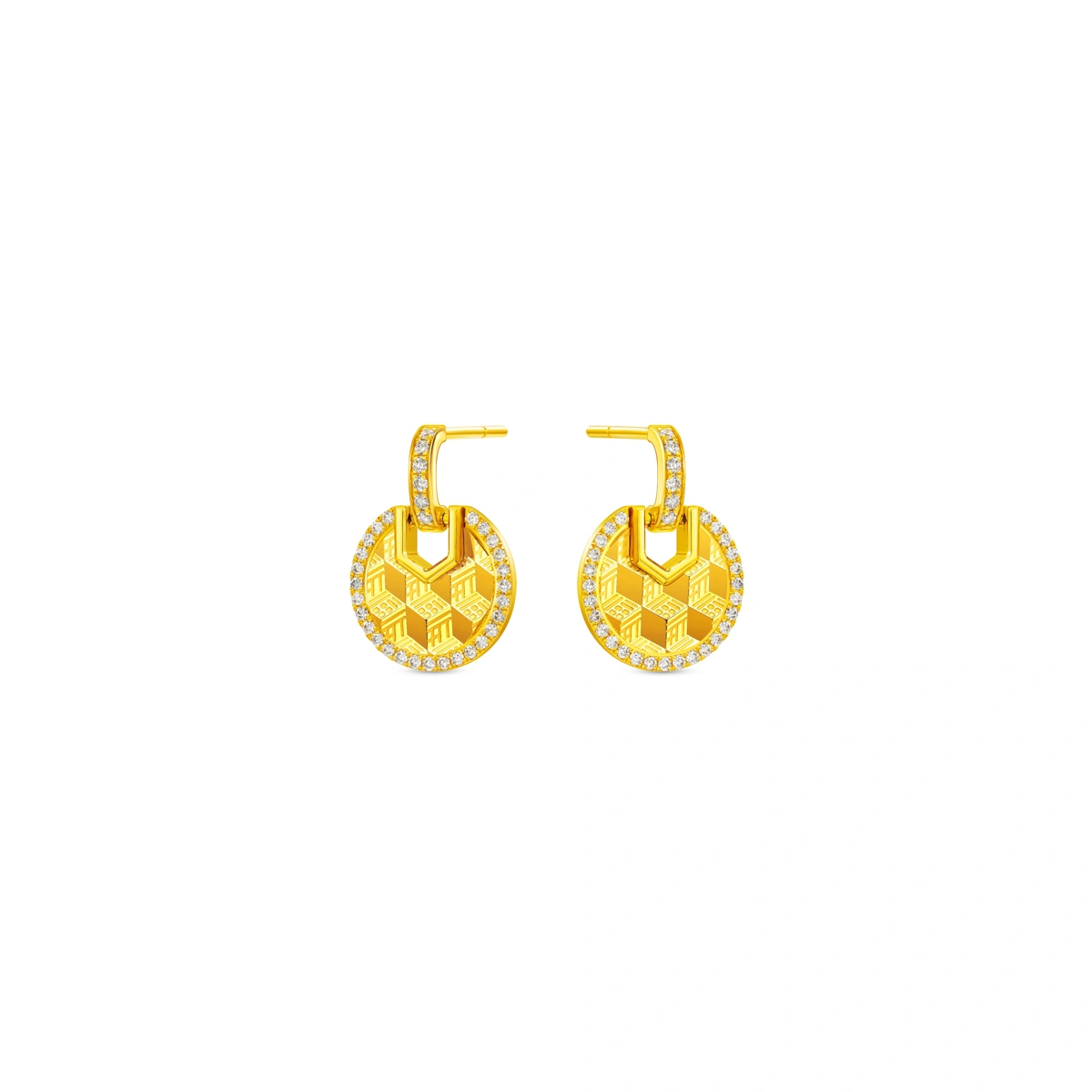 999 Gold Diamond earrings