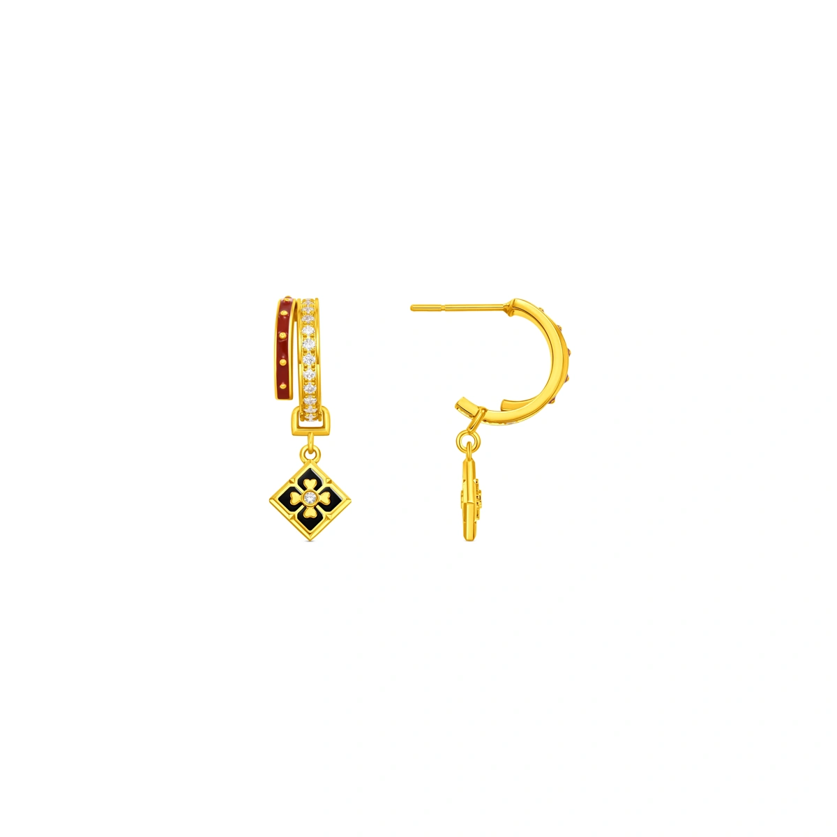 999 Gold Diamond earrings