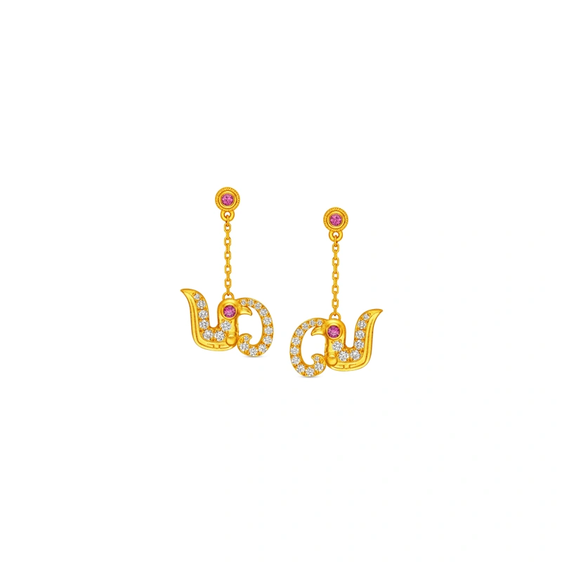 999 Gold Diamond earrings