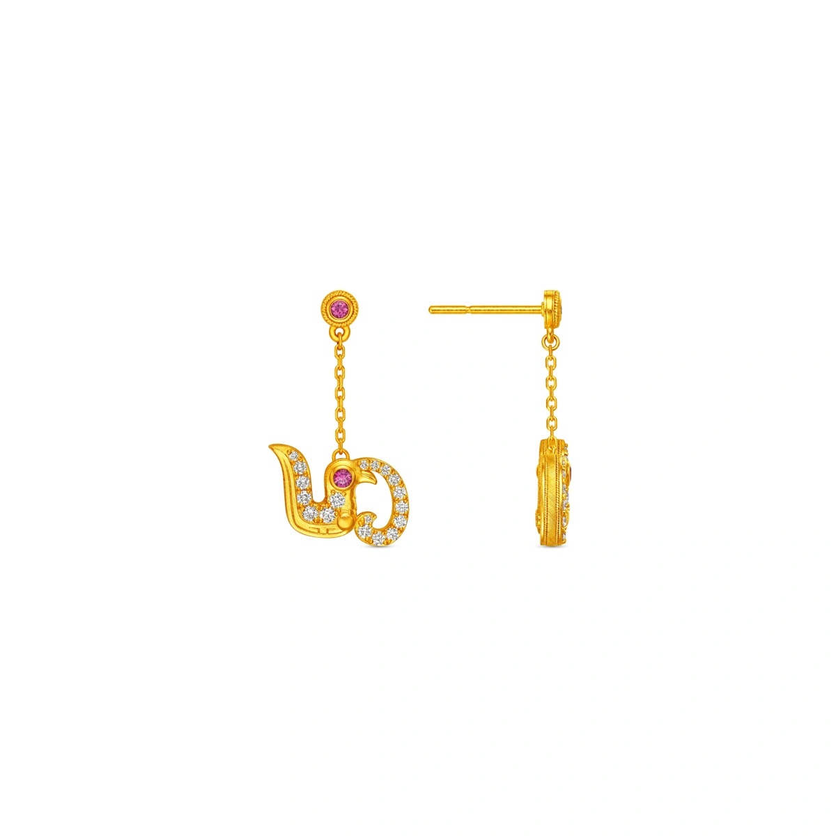 999 Gold Diamond earrings