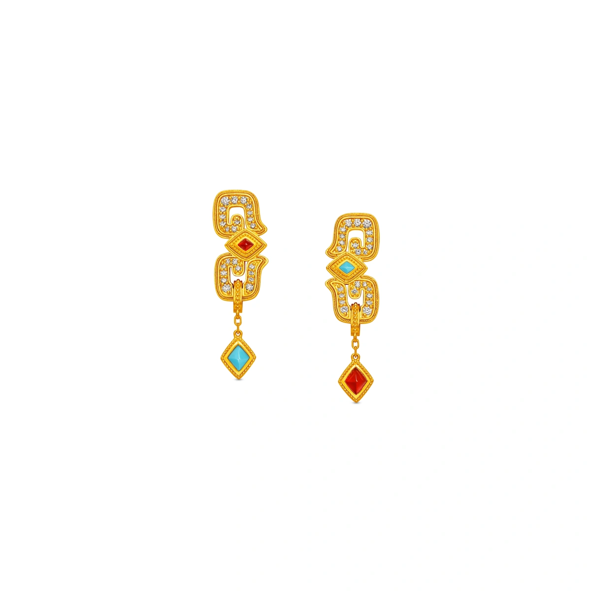 999 Gold Diamond earrings