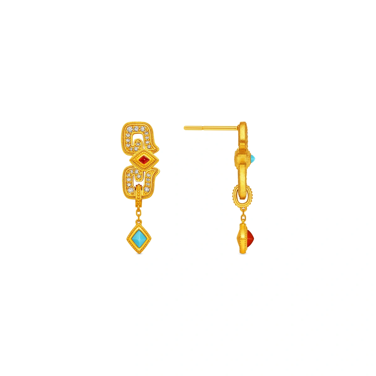 999 Gold Diamond earrings