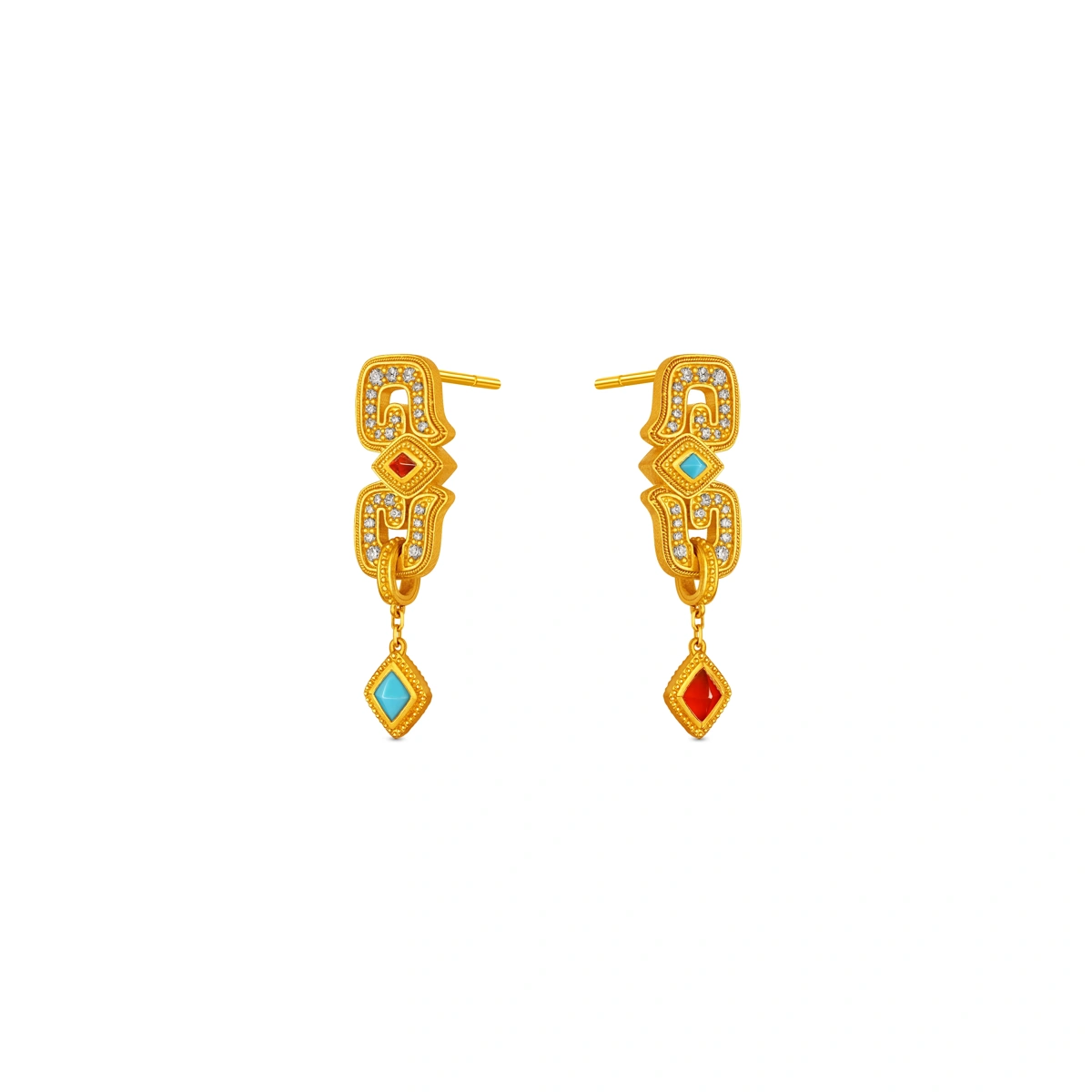 999 Gold Diamond earrings
