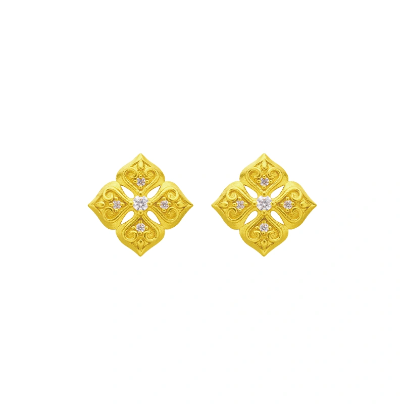 999 Gold Diamond earrings