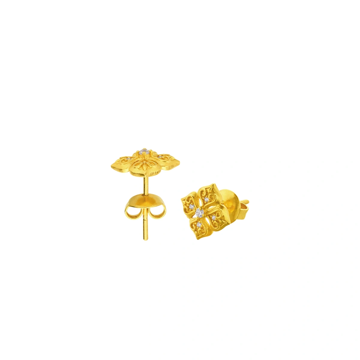 999 Gold Diamond earrings