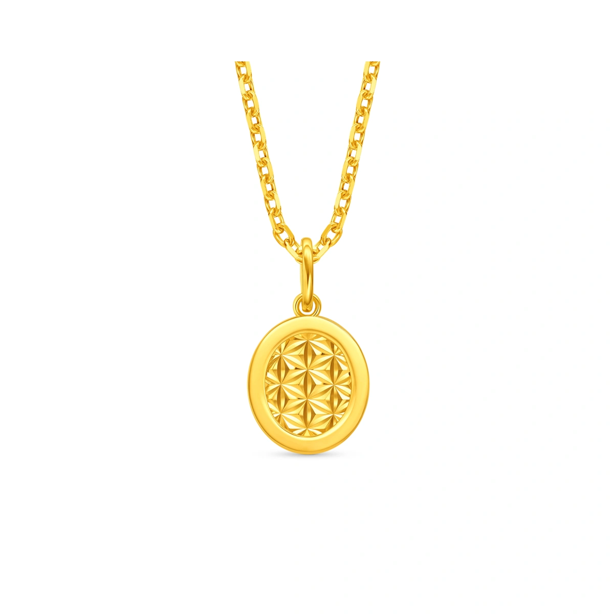 Oval 999 Gold Diamond pendant