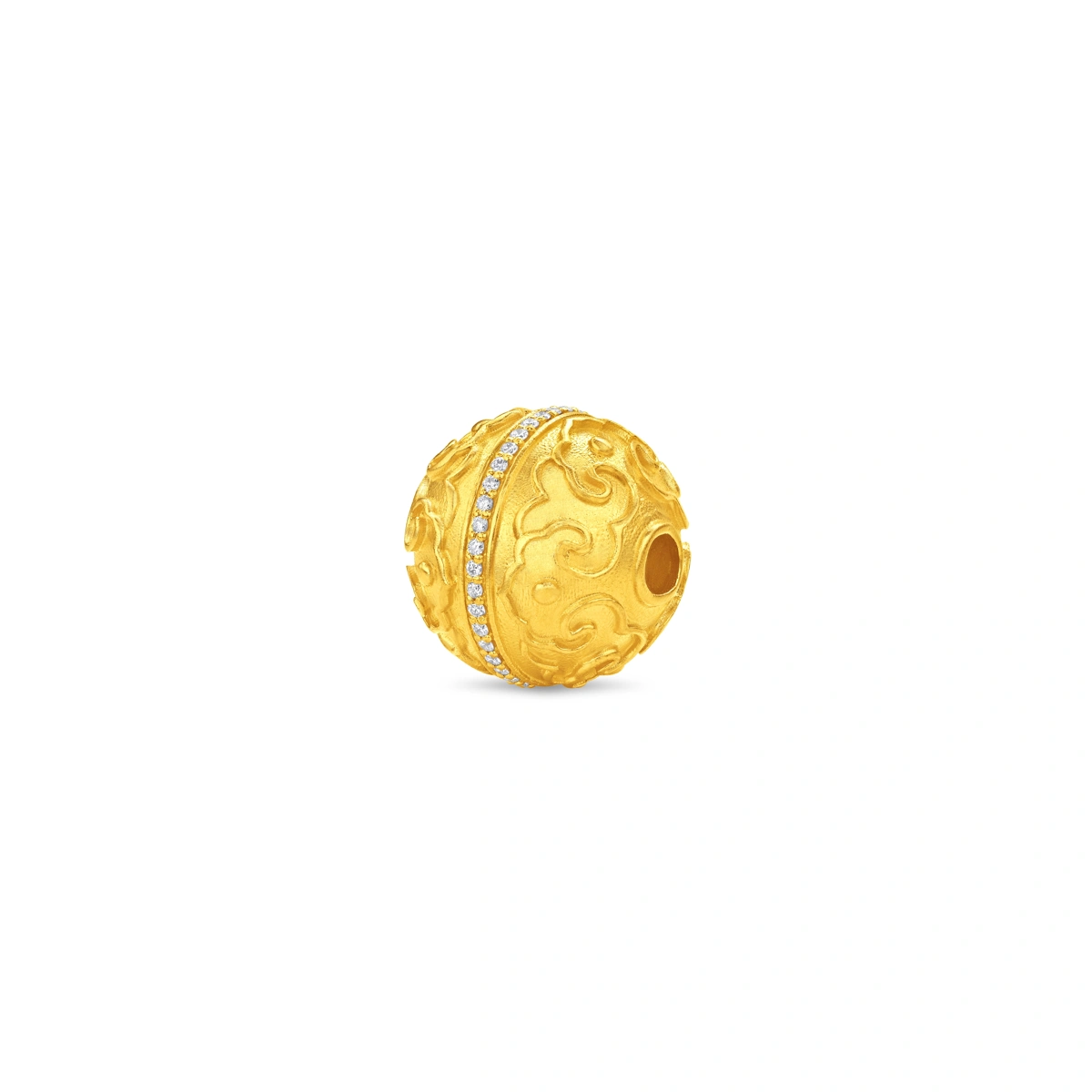 稱心如意999足金鑲天然鑽石吊墜
