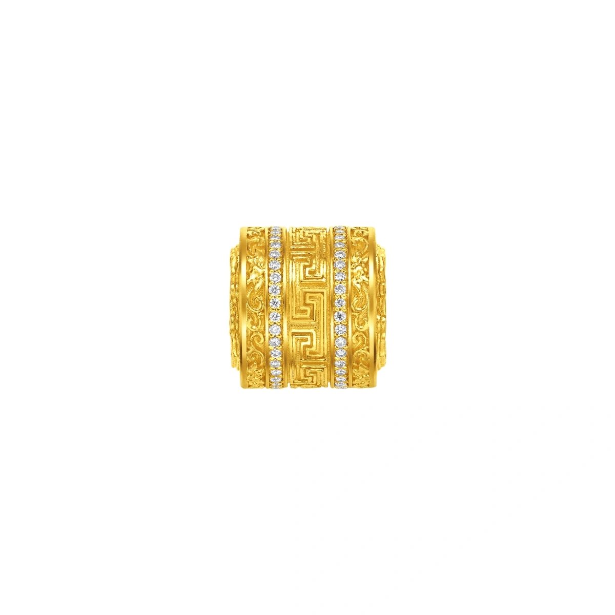 生生不息999足金鑲天然鑽石吊墜