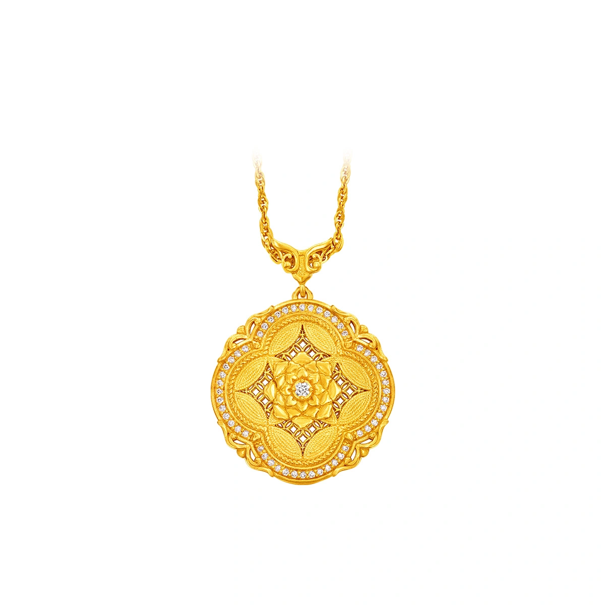 999 Gold Diamond necklace