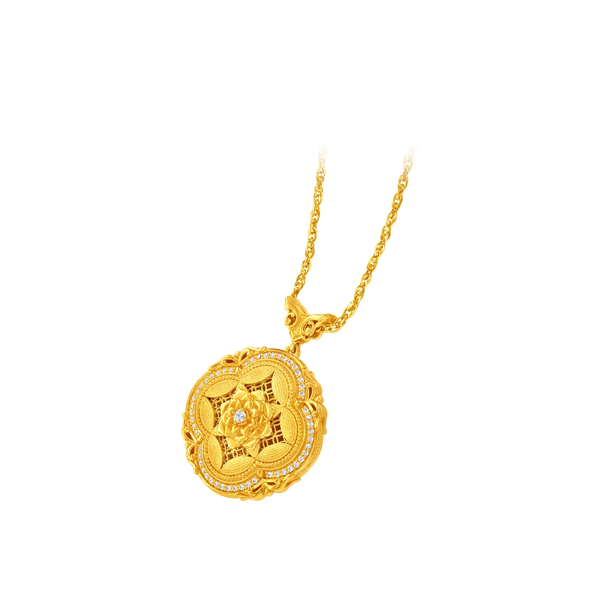 999 Gold Diamond necklace