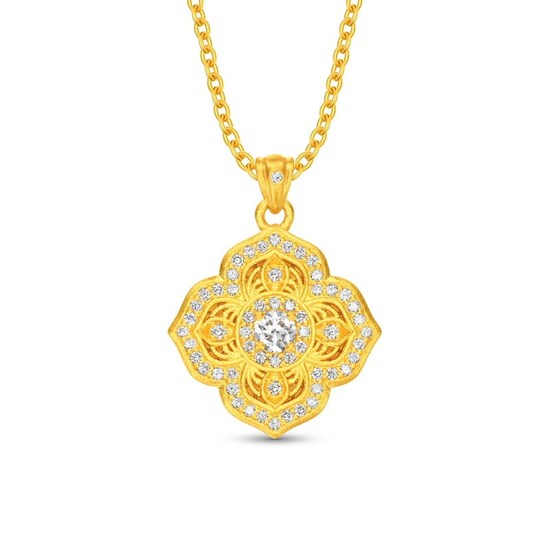 999 Gold Diamond necklace