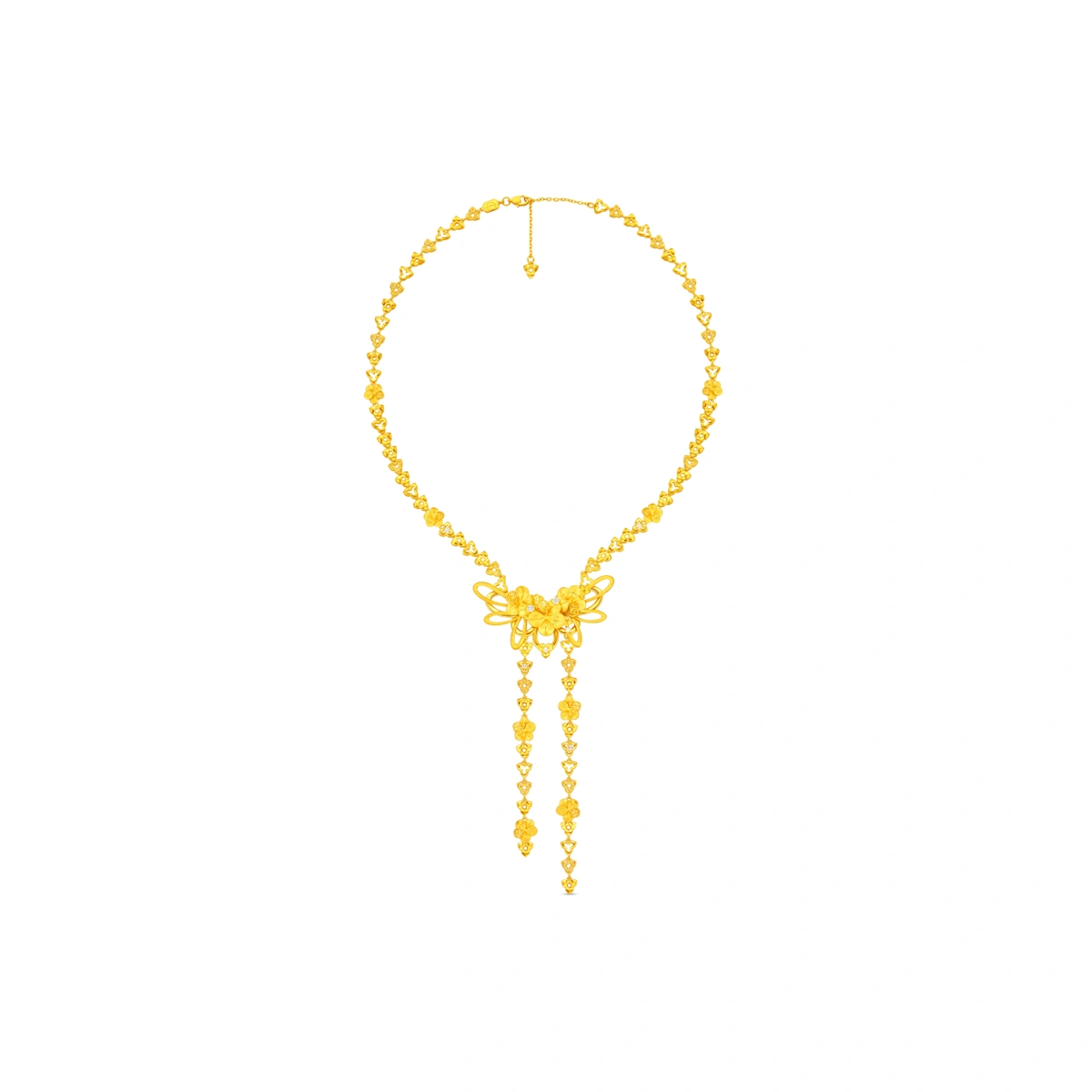 999足金鑲天然鑽石頸鏈