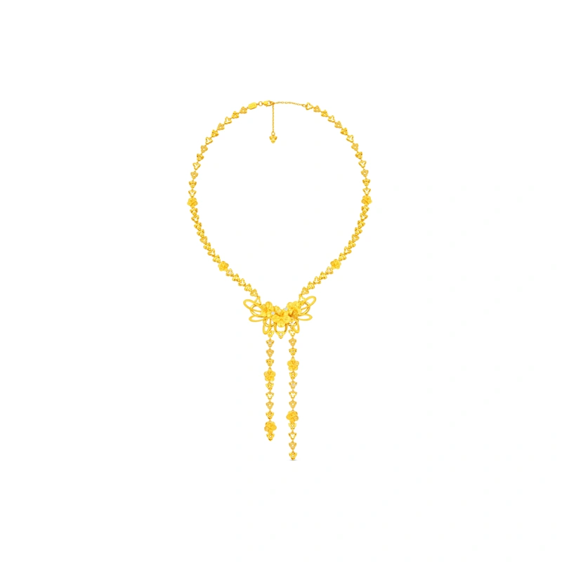 999足金鑲天然鑽石頸鏈