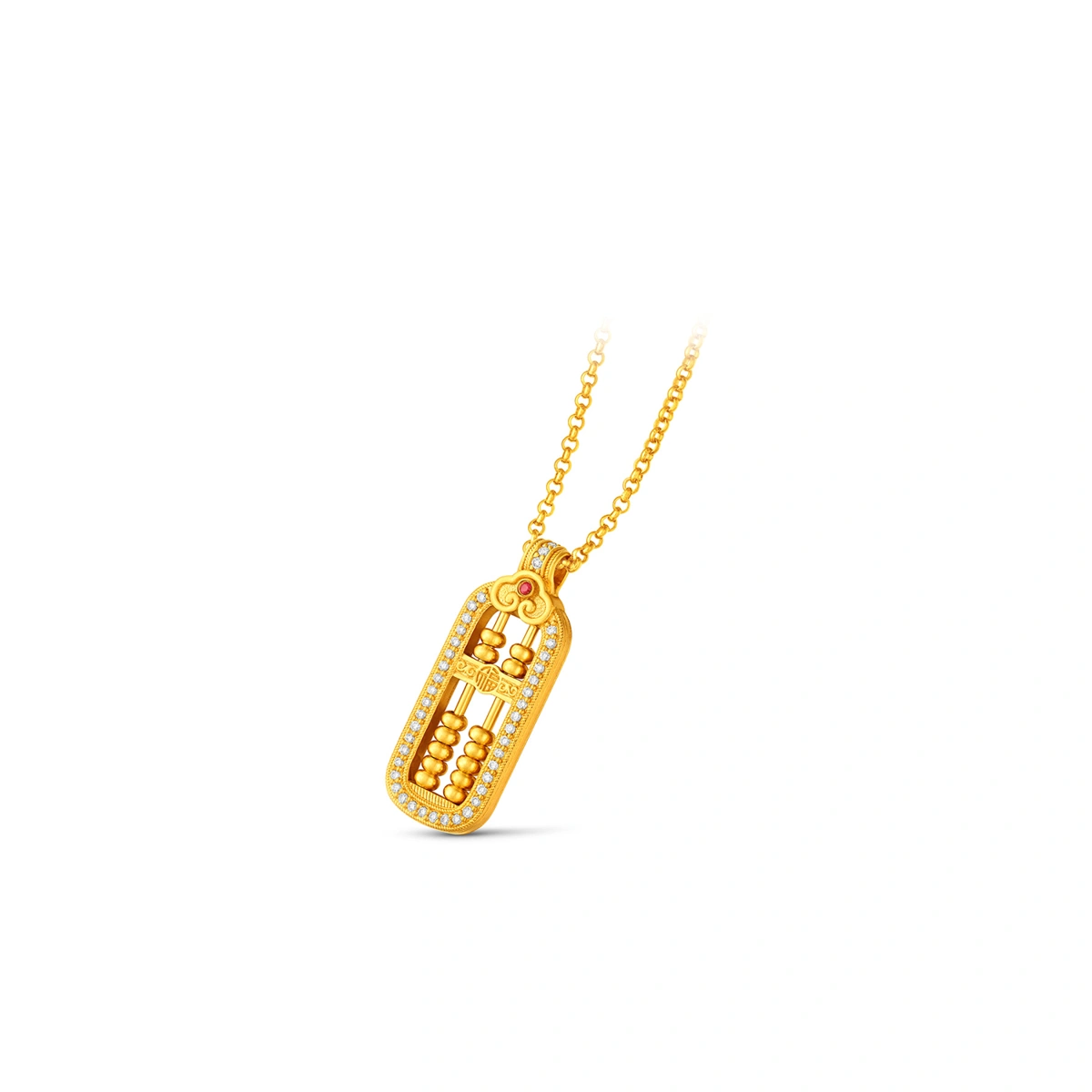 Abacus 999 Gold Diamond necklace