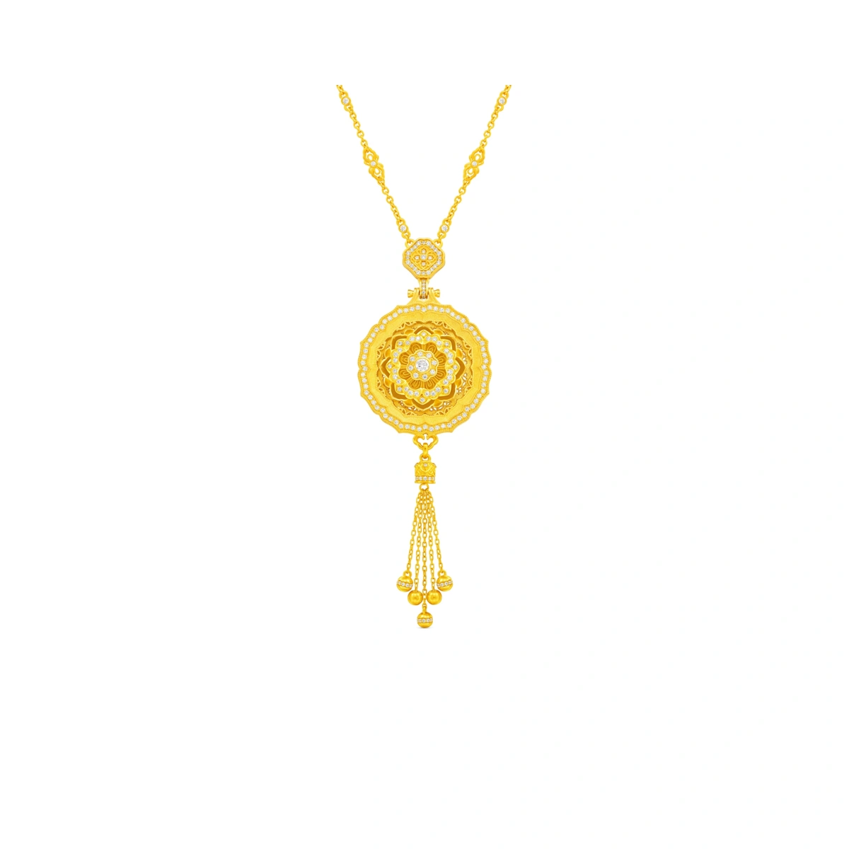 999足金鑲天然鑽石頸鏈