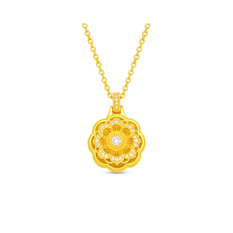 999 Gold Diamond necklace