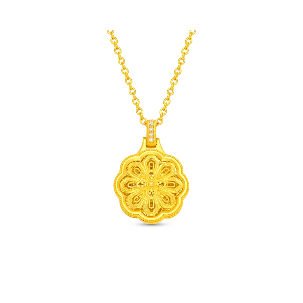 999 Gold Diamond necklace