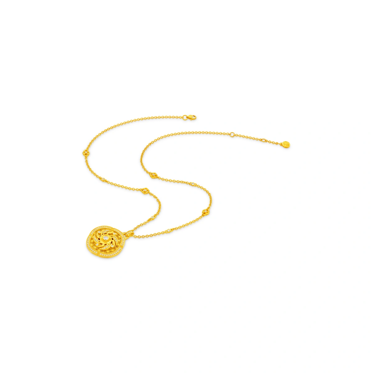 999 Gold Diamond necklace