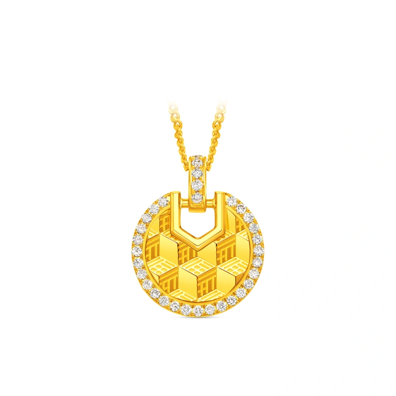 999 Gold Diamond necklace