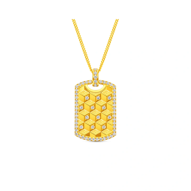 999 Gold Diamond necklace